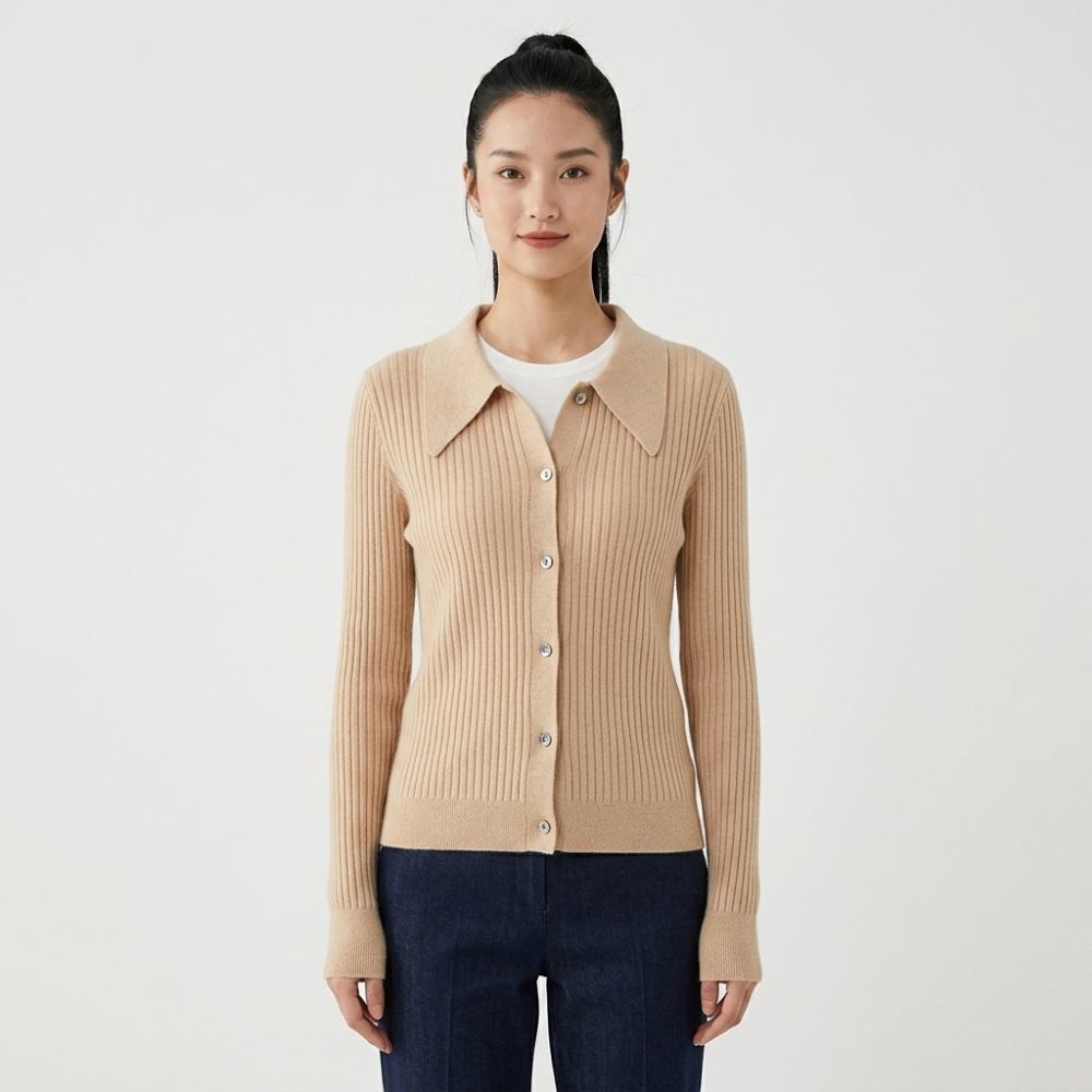 Driftfield – Cashmere Wool Cardigan — Beige