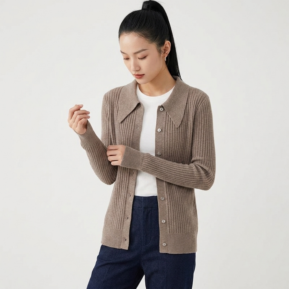 Driftfield – Cashmere Wool Cardigan — Tan