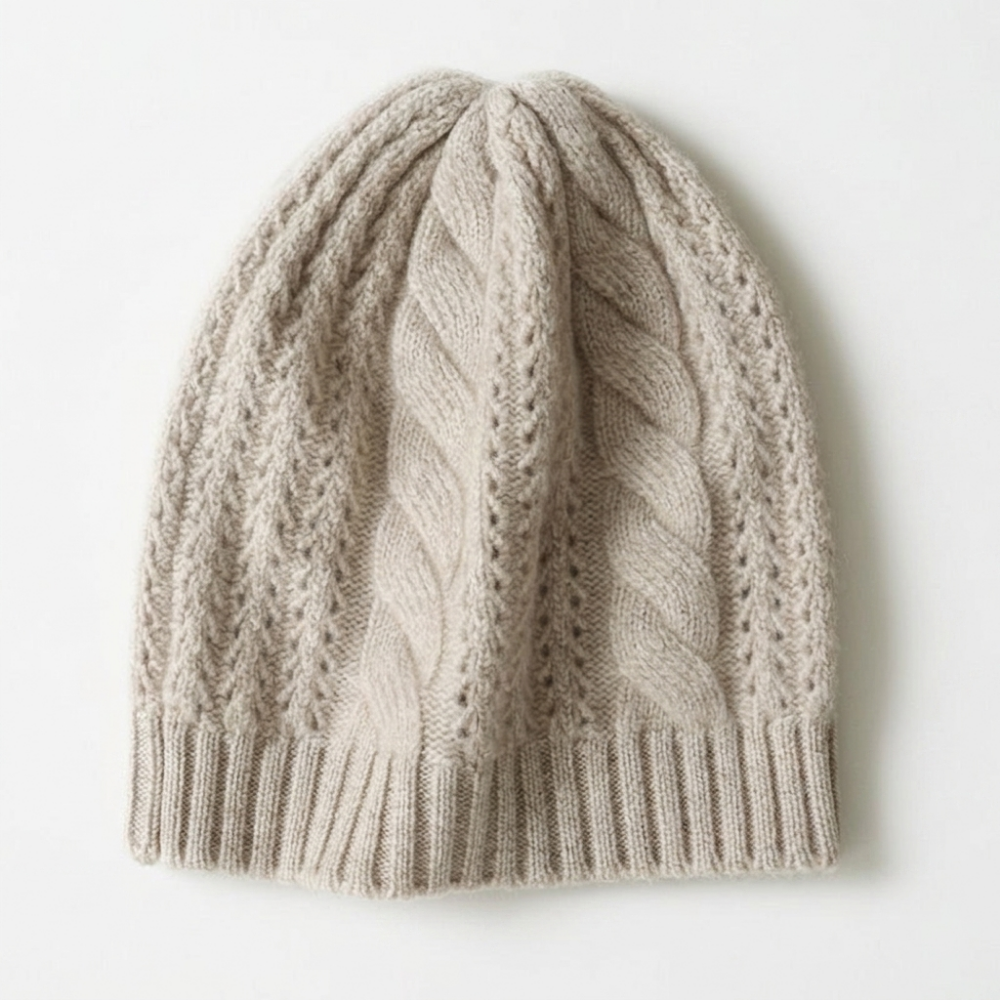 Cloudmere – Cashmere Wool Beanie — Light khaki