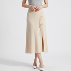 Willowpath – Cashmere Wool Skirt — Beige