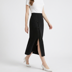 Willowpath – Cashmere Wool Skirt — Black