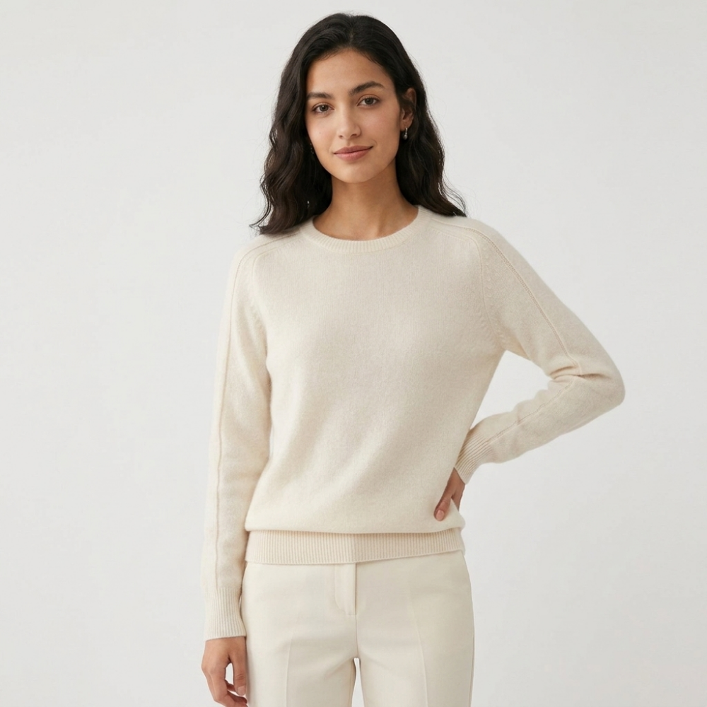 Montair – Cashmere Wool Sweater — White
