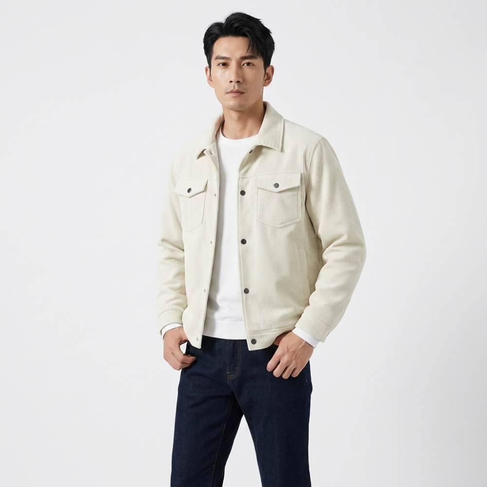 Clayford – Corduroy Jacket — Off white