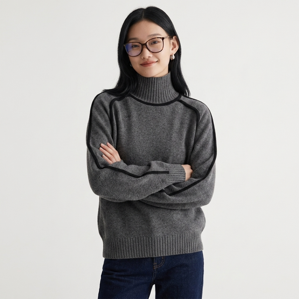 Alina – Turtleneck Sweater — Gray