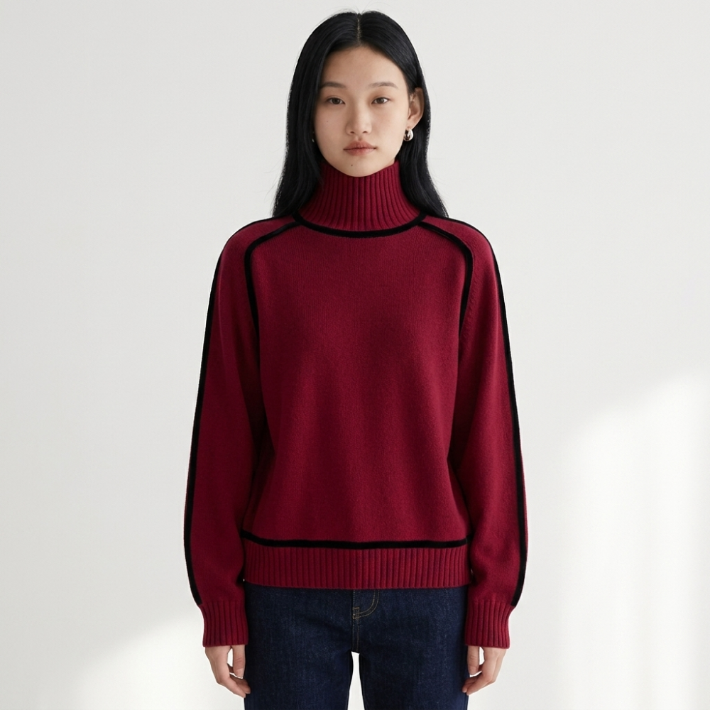 Alina – Turtleneck Sweater — Red