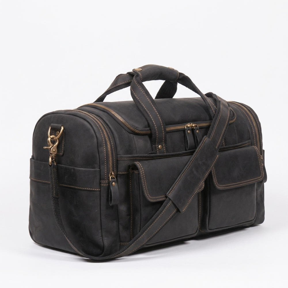 Outrider – Leather Bag — Black