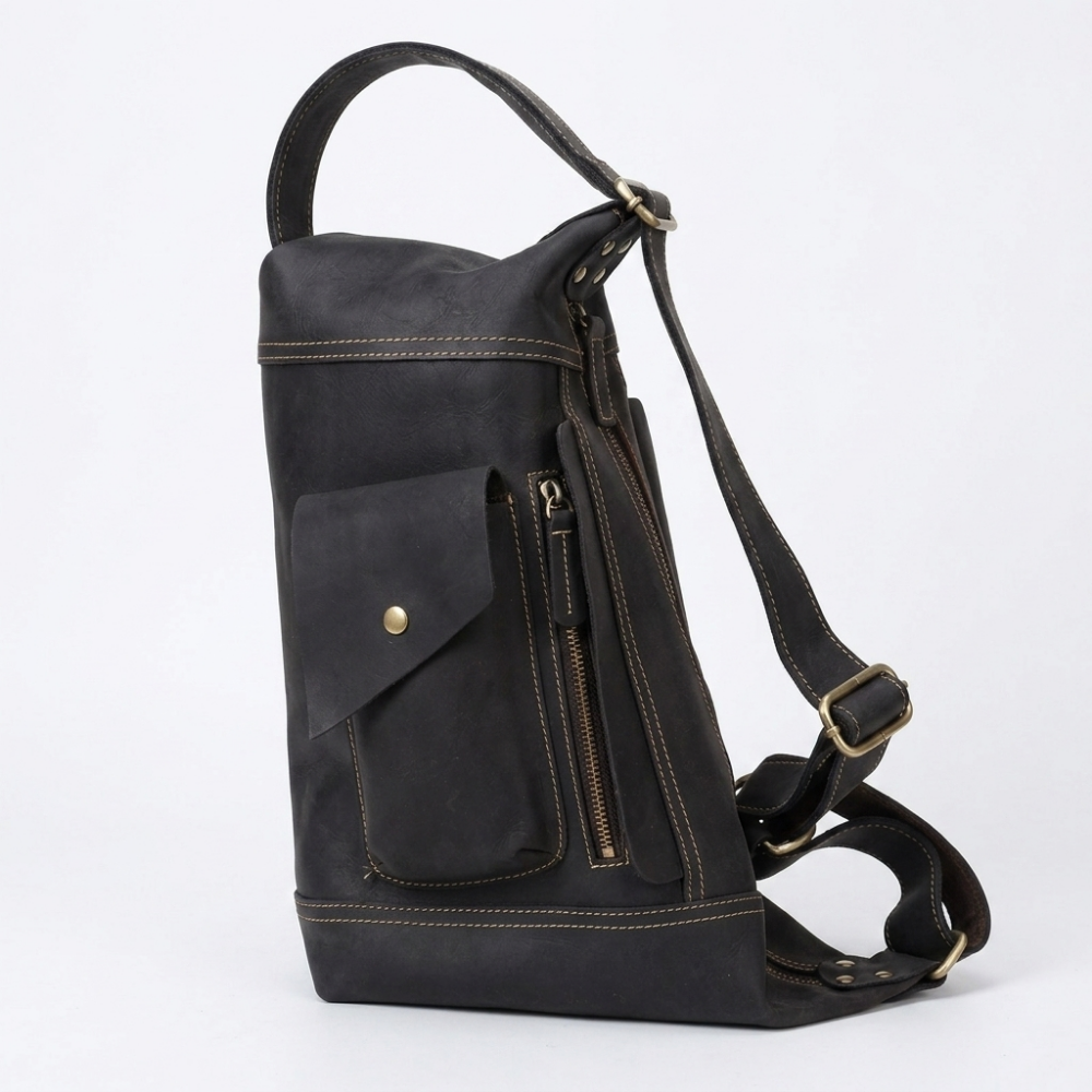 Northlock – Leather Backpack — Black