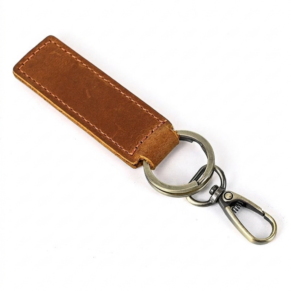 Ironloop – Leather Key Fob — Light Brown