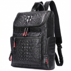 Blackreach – Leather Backpack — Crocodile Black Red
