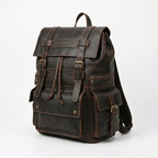 Ridgeborne – Leather Backpack — Dark Brown