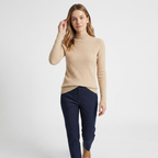 Caelum – Cashmere Mock Neck Sweater — Beige
