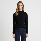 Caelum – Cashmere Mock Neck Sweater — Black