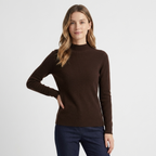 Caelum – Cashmere Mock Neck Sweater — Coffee
