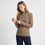 Caelum – Cashmere Mock Neck Sweater — Khaki