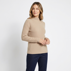 Caelum – Cashmere Mock Neck Sweater — Light khaki