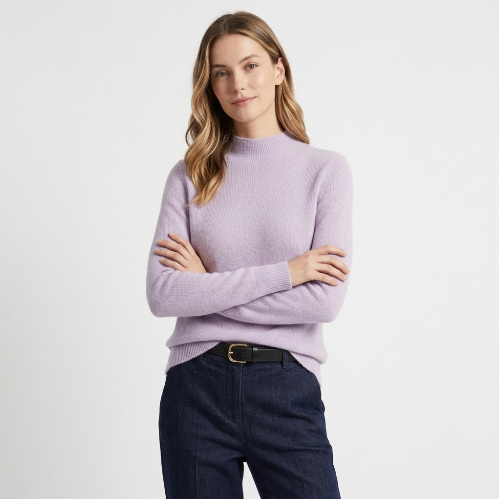 Caelum – Cashmere Mock Neck Sweater — Purple