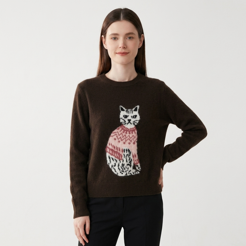Winterpaws – Cashmere Wool Sweater — Brown