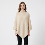 Silverthorn – Cashmere Wool Poncho — Beige