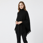 Silverthorn – Cashmere Wool Poncho — Black