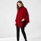 Silverthorn – Cashmere Wool Poncho — Red