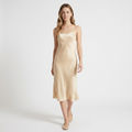 Solenne – Silk Slip Dress — Champagne