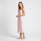 Solenne – Silk Slip Dress — Rose gold