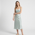 Solenne – Silk Slip Dress — Silver Sky