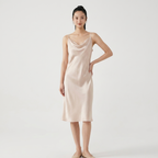 Silvermist – Silk Slip Dress — Beige