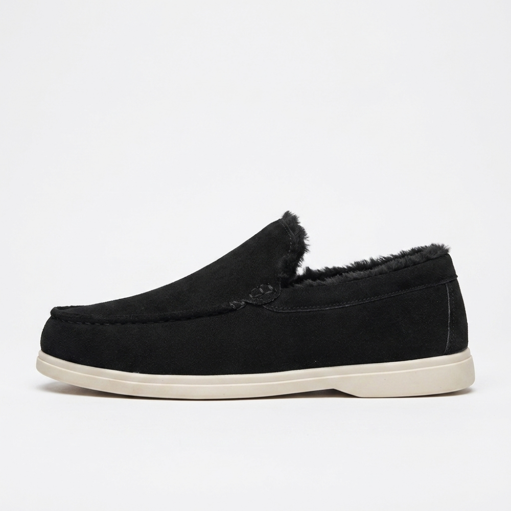 Wolfbrook – Suede Slip-On Loafers — Black