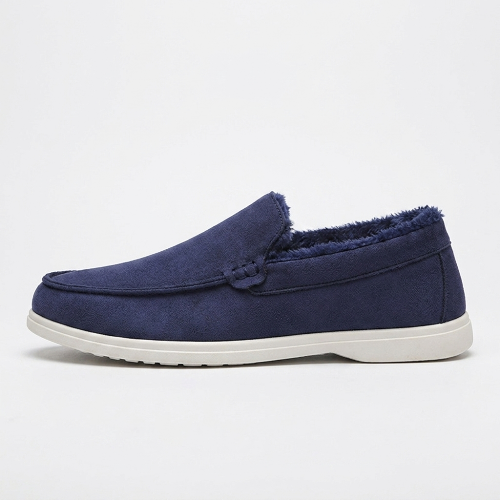 Wolfbrook – Suede Slip-On Loafers — Navy