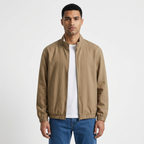 Westcliff – Linen Zip Up Jacket — Khaki