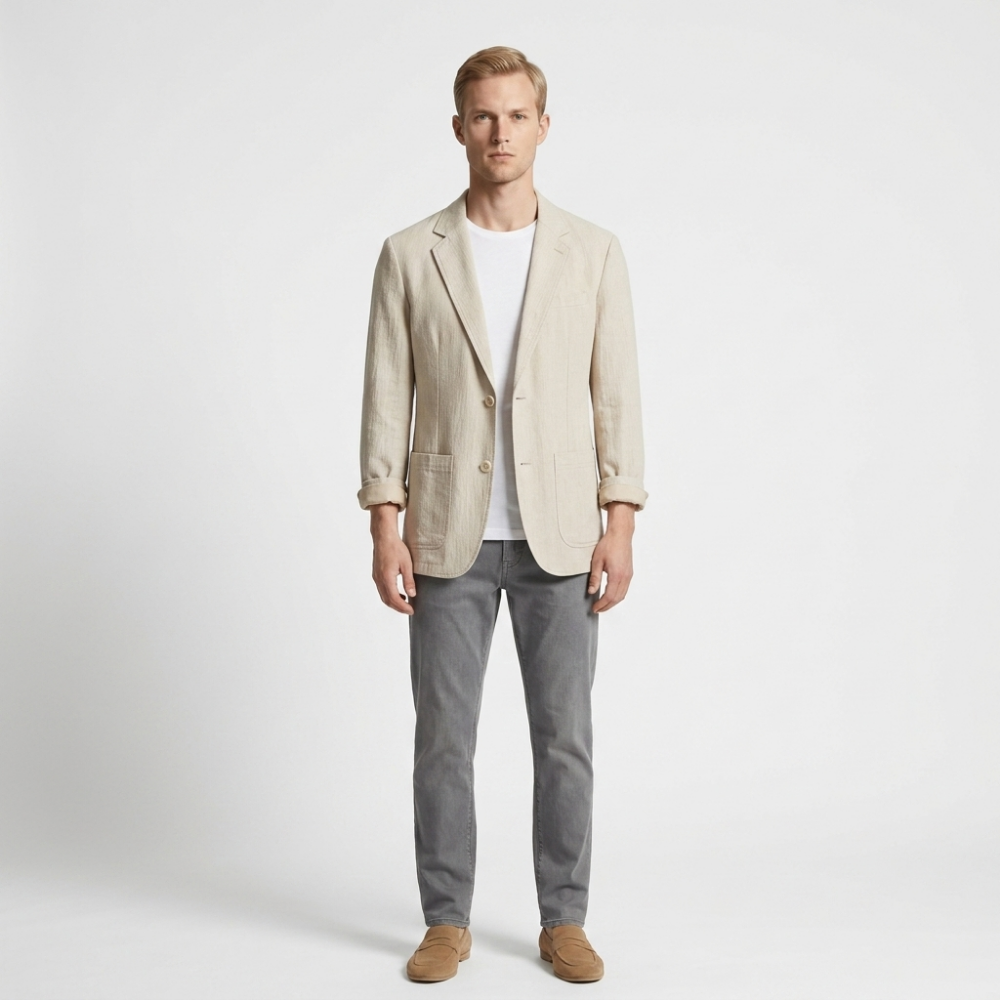 Seacliff – Linen Blazer — Beige