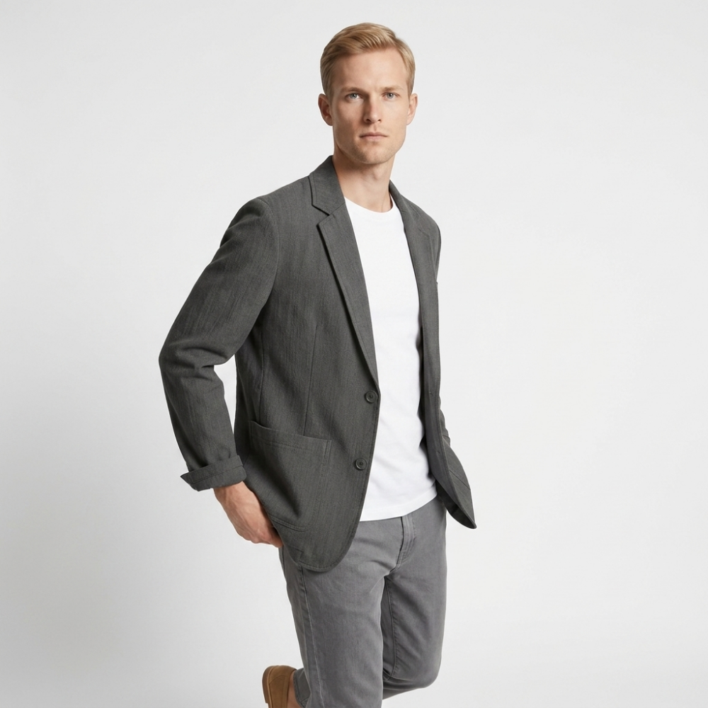 Seacliff – Linen Blazer — Gray