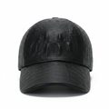 Onyxfield – Leather Baseball Cap — Black