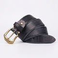 Basalt – Steel Pin Leather Belt — Black