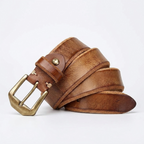 Basalt – Steel Pin Leather Belt — Camel