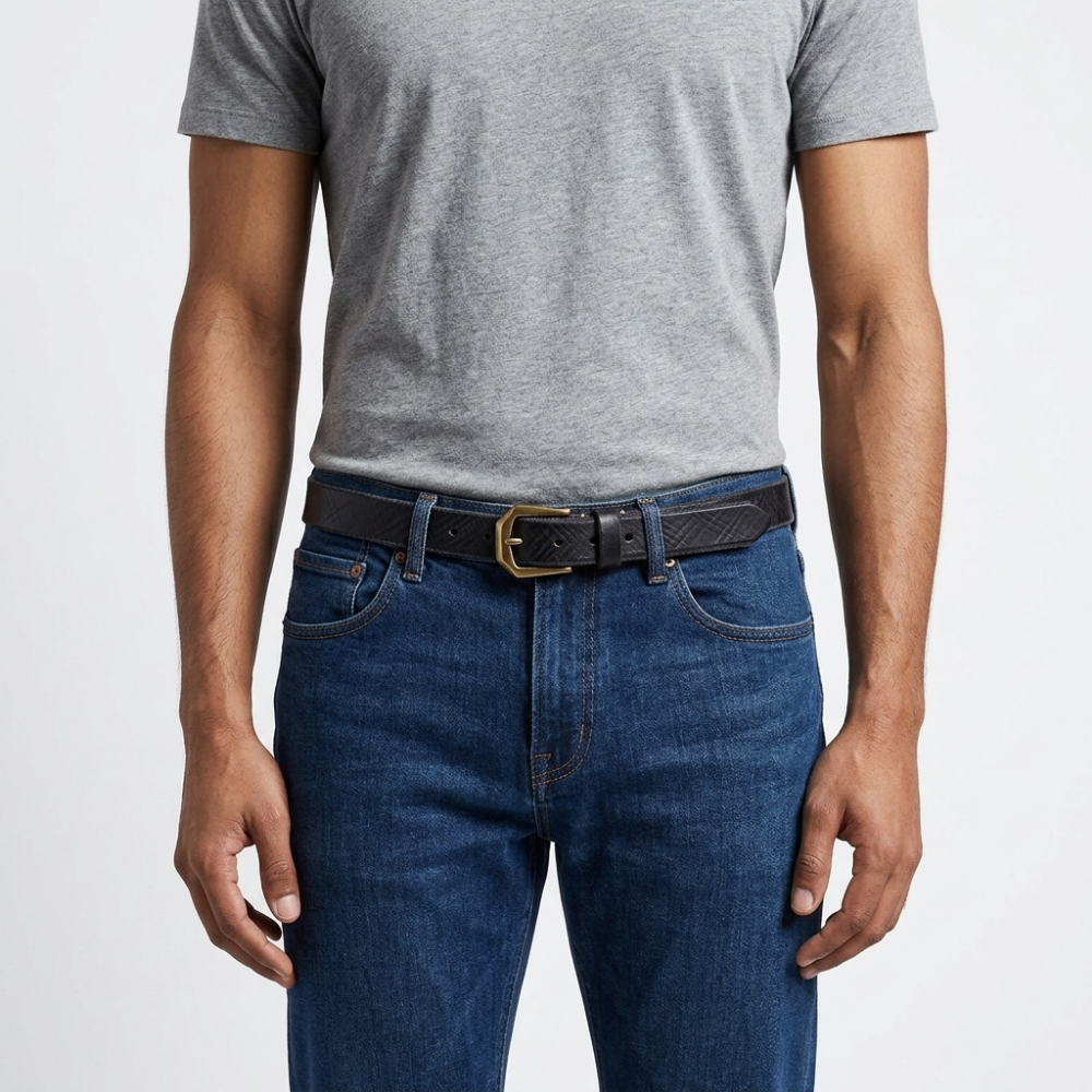 Basalt – Steel Pin Leather Belt