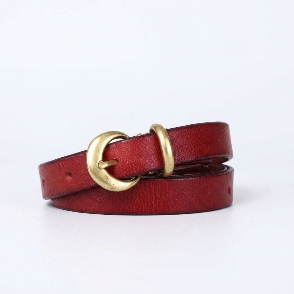 Larkspur – Retro Slim Leather Belt
