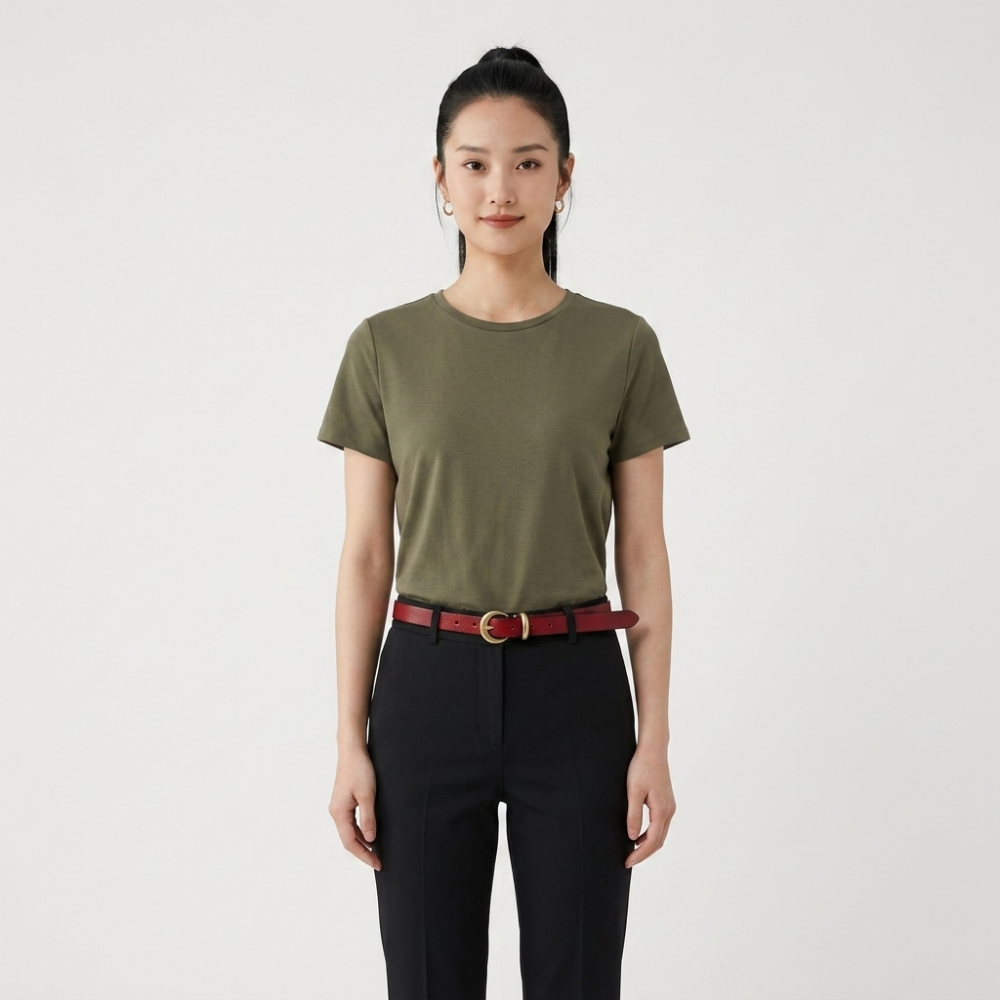 Larkspur – Retro Slim Leather Belt