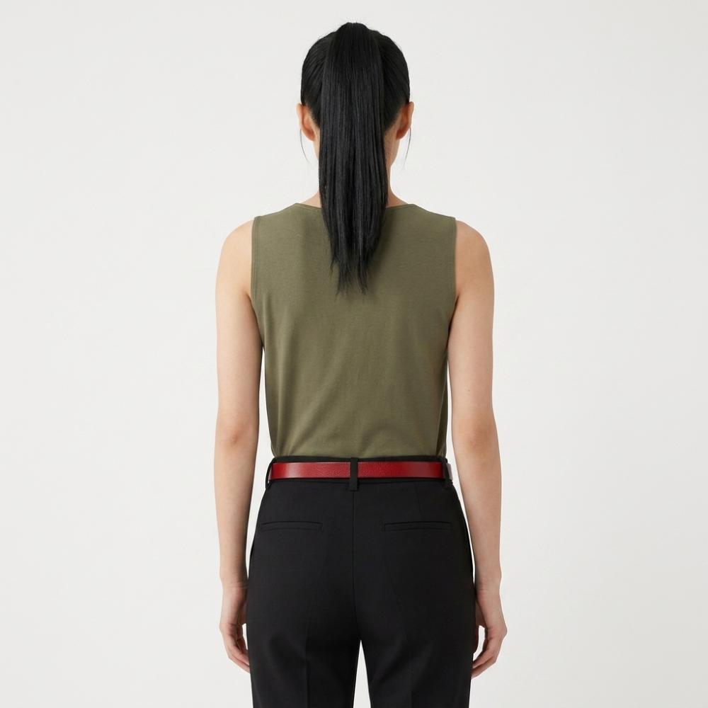 Larkspur – Retro Slim Leather Belt