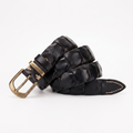 Veldt – Woven Leather Belt — Black