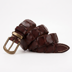 Veldt – Woven Leather Belt — Brown
