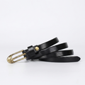 Wayland – Slim Pin Buckle Leather Belt — Black