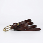 Wayland – Slim Pin Buckle Leather Belt — Khaki