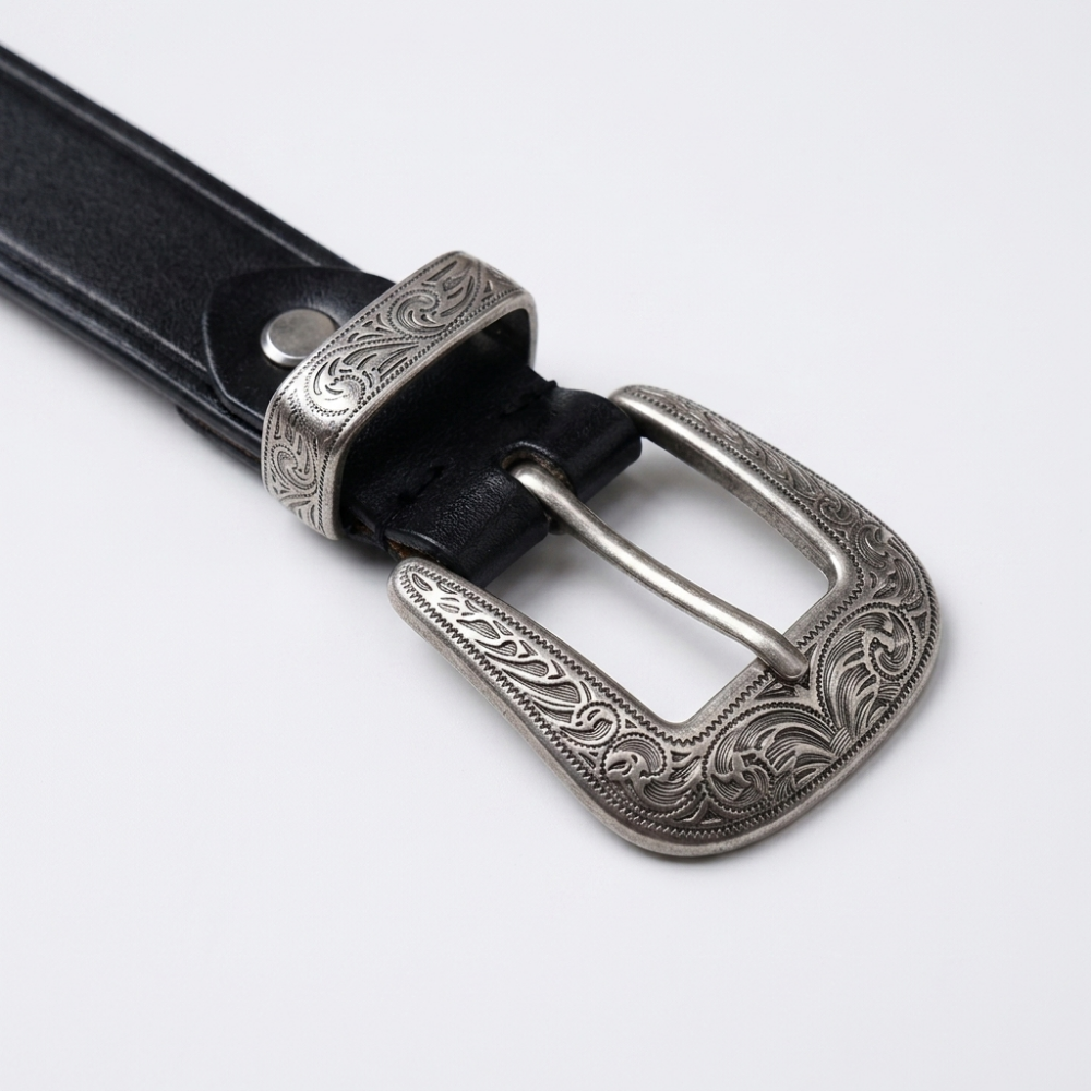 Westward – Engraved Buckle Leather Belt