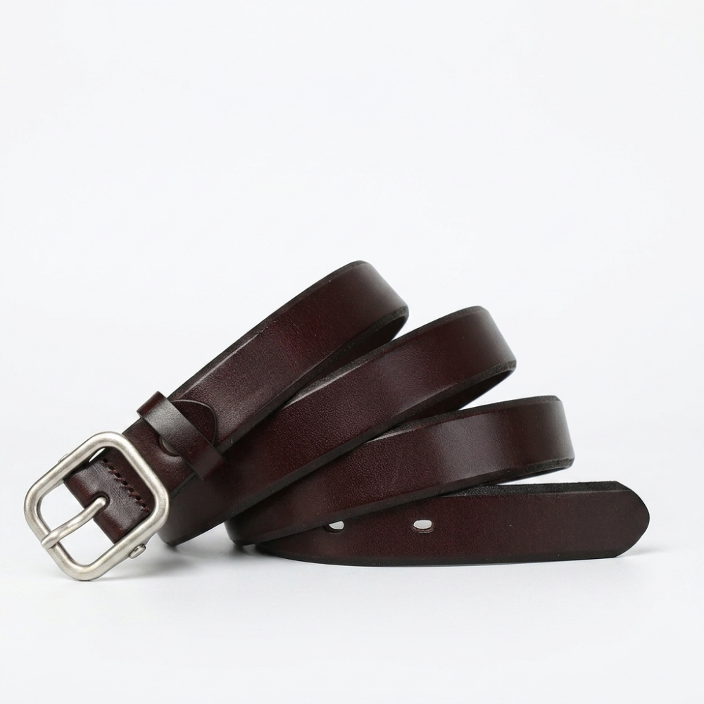 Sunderly – Pin Buckle Leather Belt — Coffee
