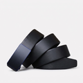Brecken – Plate Buckle Leather Belt — Black