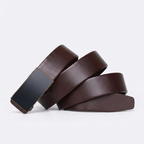 Brecken – Plate Buckle Leather Belt — Brown