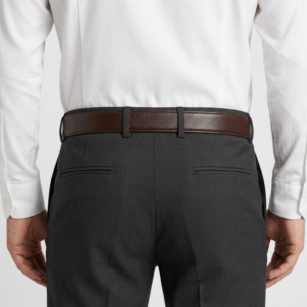 Brecken – Plate Buckle Leather Belt