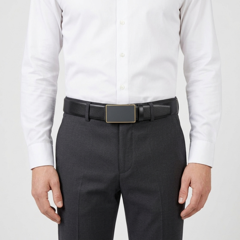 Brecken – Plate Buckle Leather Belt